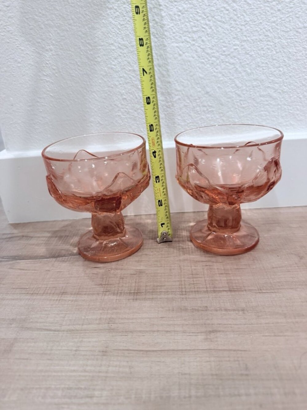 Vintage 70s Tiffin Franciscan Cabaret Pink Champagne Glass  Sherbet Dish Set 2